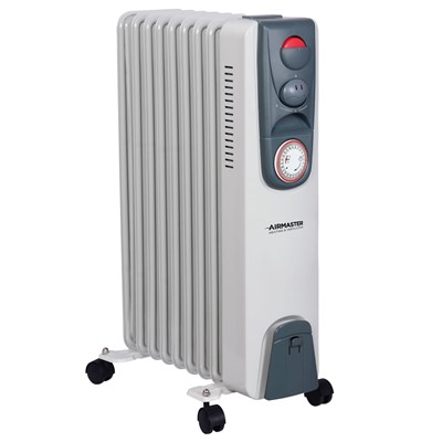 2kW Oil Filled Radiator 1/2kW with Thermostat & Timer