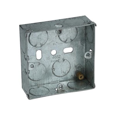 Metal Switch Box 16mm Single to BS4662